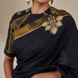 Black Golden Flame Saree