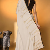 Black & White Tribal Pillar Saree