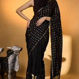 Black Tribal Mask Saree