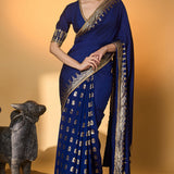 Navy Blue Amber Arches Saree