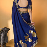 Navy Blue Amber Arches Saree