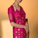 Rani Pink Chand Phool Saree