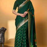 Green Tropical Amber Arches Saree