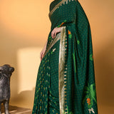 Green Tropical Amber Arches Saree