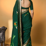 Green Tropical Amber Arches Saree