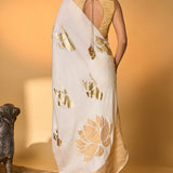 Ivory Ganesh Saree