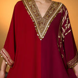 Red & Plum Moonlight Melody Kaftan