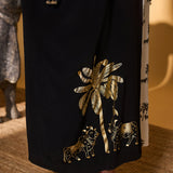 Black & White Tropical Nandi Kaftan
