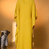Yellow Tribal Mask Kaftan