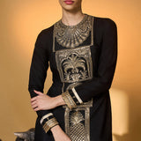 Black Khidki Kurta Set
