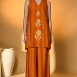 Saffron Sky Striped Kurta Set