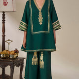 Green Kathakali Muse Kurta Set