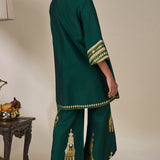 Green Kathakali Muse Kurta Set