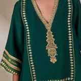 Green Kathakali Muse Kurta Set