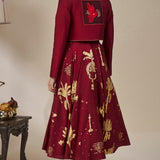 House of Masaba Cherry Malabar Masque Skirt Set