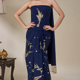 Blue Cosmic Birdsong Corset Set