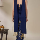 Blue Cosmic Birdsong Corset Set