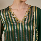 Green Kera Palm Anarkali Set
