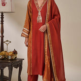 Rust Celestial Moonfall Kurta Set