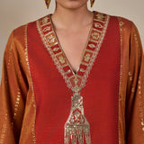 Rust Celestial Moonfall Kurta Set