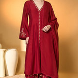Red Deer Totem Kurta Set