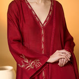 Red Deer Totem Kurta Set