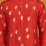 Red Whispering Leaf Kurta Set