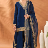 Blue Trikone Sharara Set
