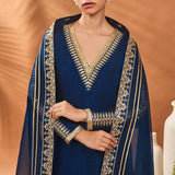 Blue Trikone Sharara Set