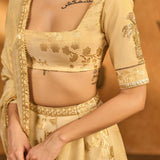 Ivory Sakura Tissue Lehenga Set