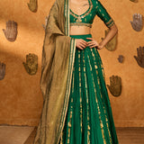 Green Totem Line Lehenga Set