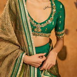 Green Totem Line Lehenga Set