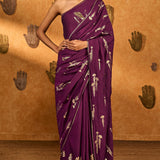 Berry Cherry Wine Saree