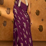Berry Cherry Wine Saree