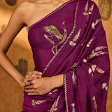 Berry Cherry Wine Saree