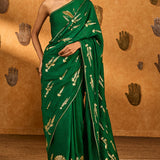 Green Cherry Wine Saree
