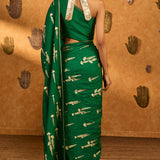 Green Cherry Wine Saree