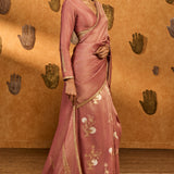Mauve Moon Garden Tissue Saree