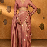 Mauve Moon Garden Tissue Saree
