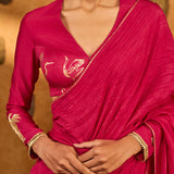 Pink Crane Dawn Saree