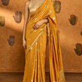 Ochre Tea Blossom Saree