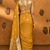 Ochre Tea Blossom Saree