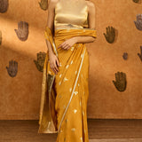 Ochre Tea Blossom Saree