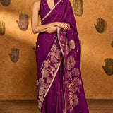 Berry Wine Zen Saree