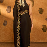 Black Windrose Saree
