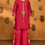 Raspberry Winddrop Kurta Set