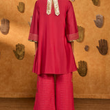 Raspberry Winddrop Kurta Set