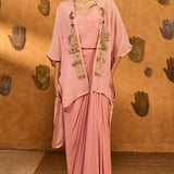 Champagne Heartbeat Draped Cape Set