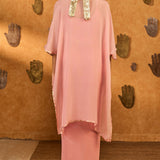 Champagne Heartbeat Draped Cape Set