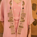 Champagne Heartbeat Draped Cape Set